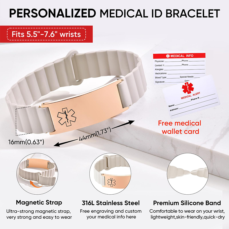 Custom Medical ID Bracelet for - Rugged Sport Strap ulasan dan harga