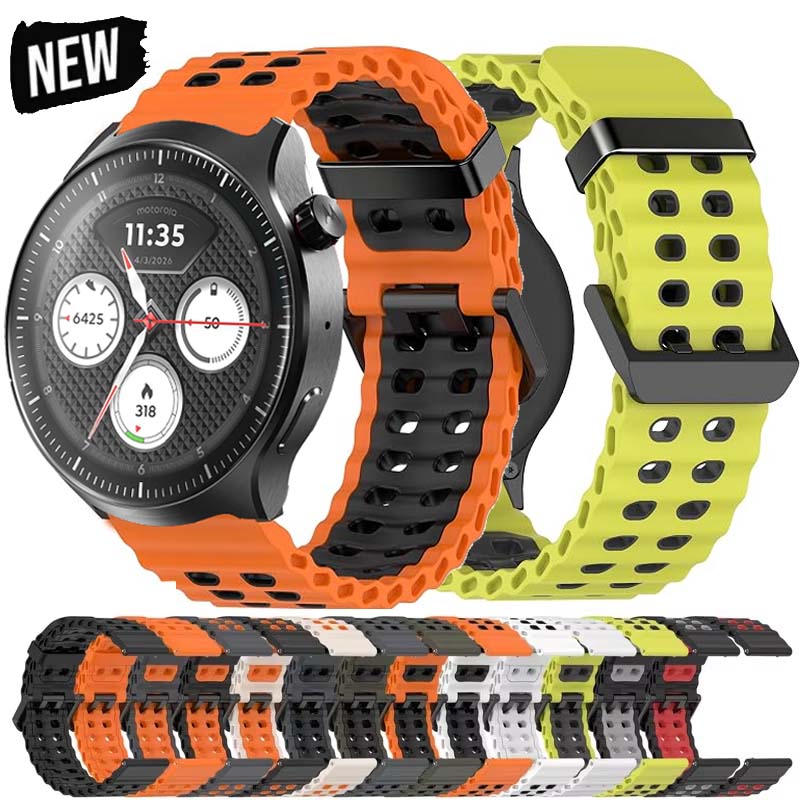 Breathable Two-Tone Silicone S - Motorola Smartwatch Accessories ulasan dan harga
