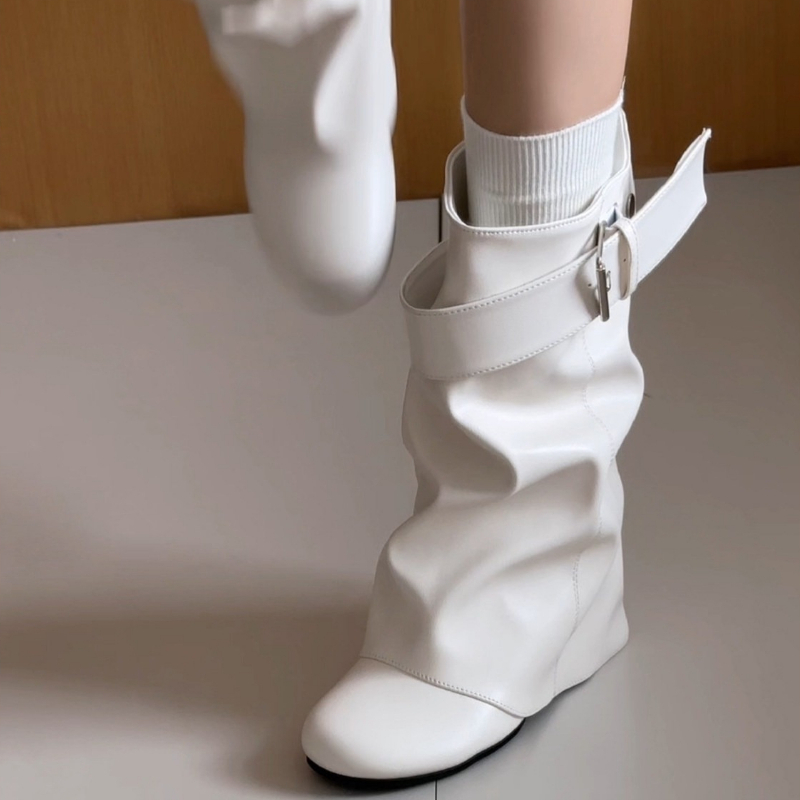 New Women Slouchy Mid Calf Lea - Leather Classic Strap ulasan dan harga